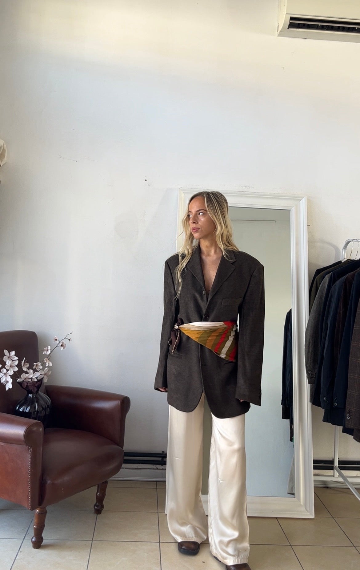 Blazer 100% lana oversize cioccolato