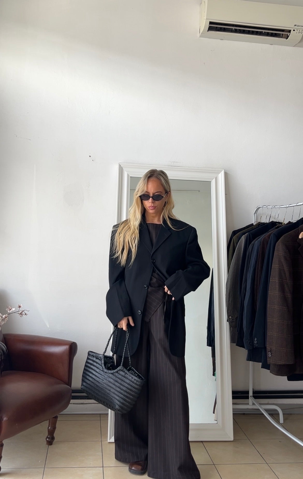Blazer 80% lana nero oversize