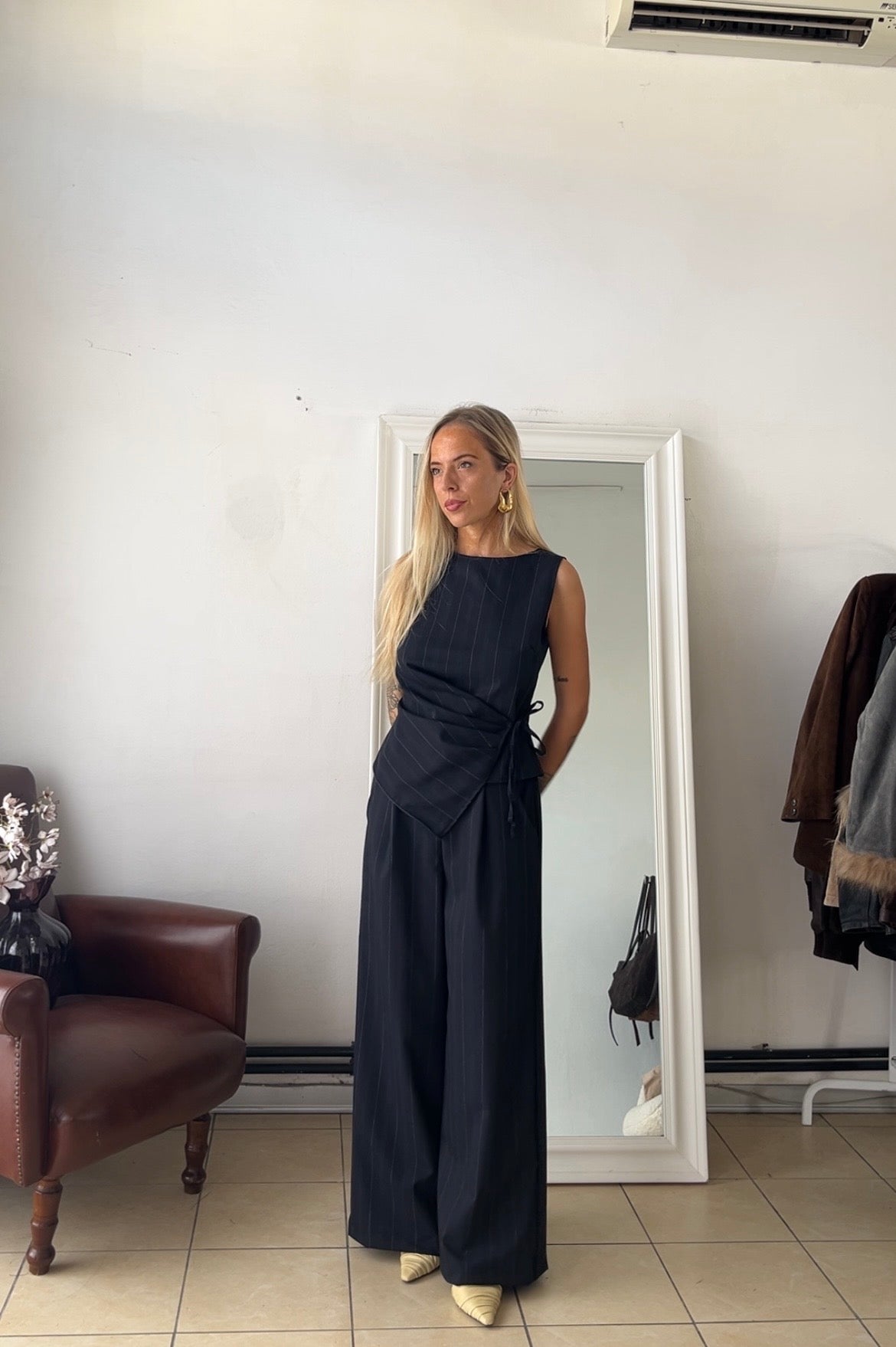 Pantalone Gabry Made in Italy  80% lana gessato