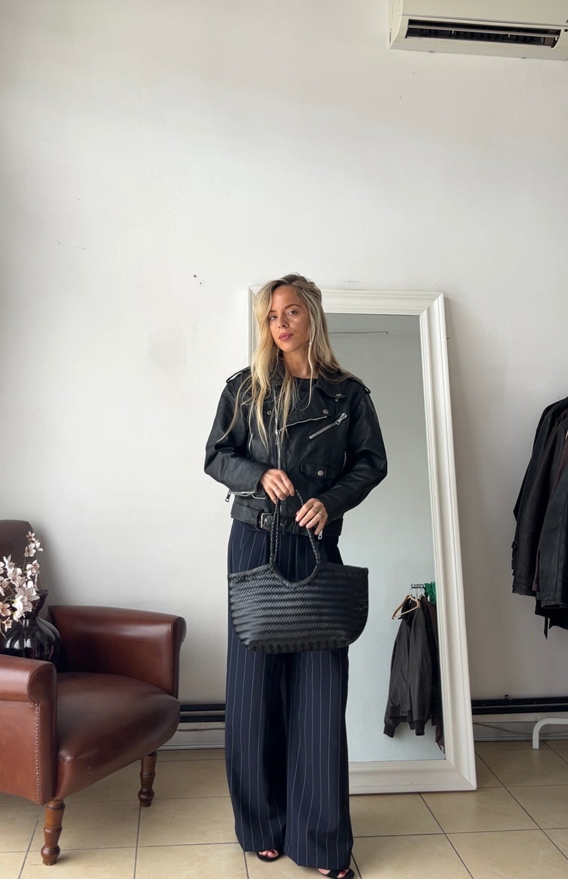 Giacca 100% vera pelle nera made in italy