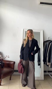 Blazer 44% lana slim blu scuro