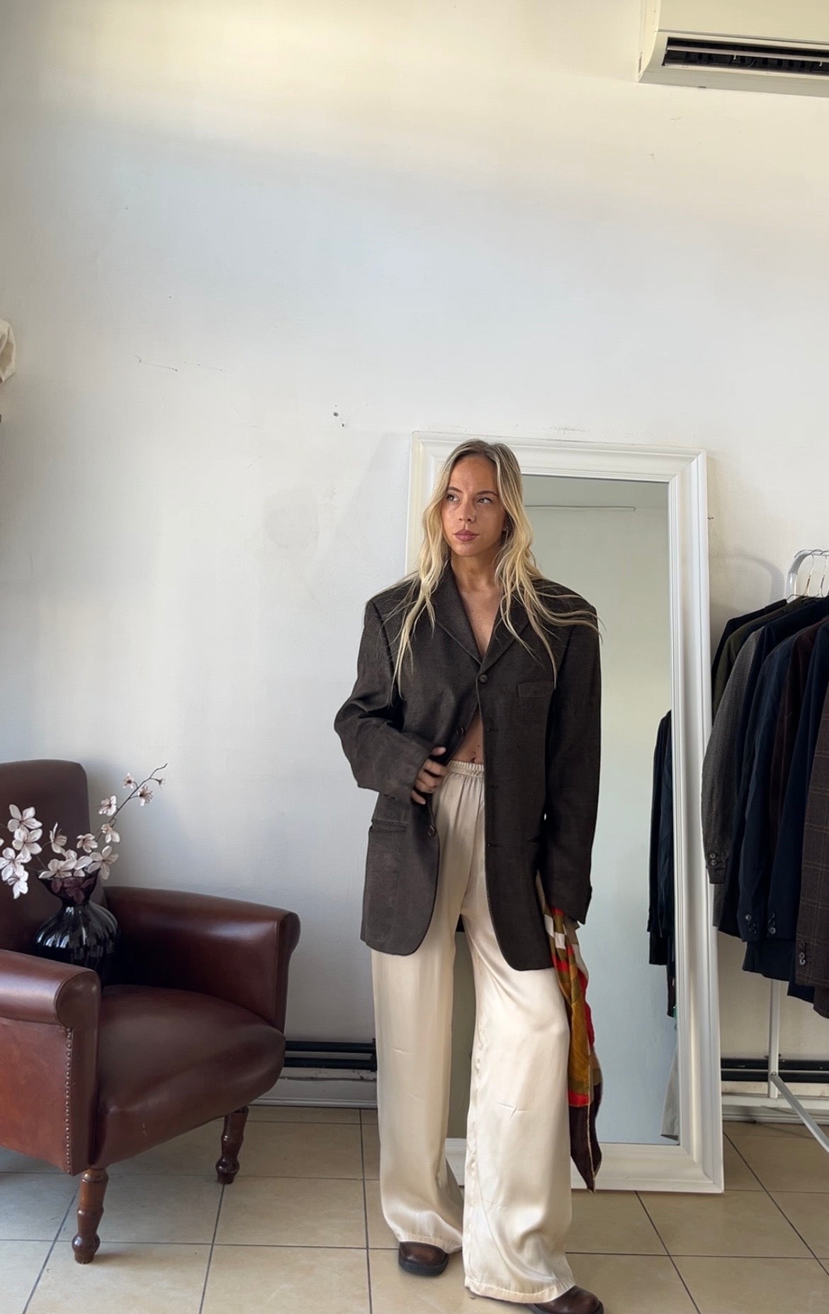 Blazer 100% lana oversize cioccolato