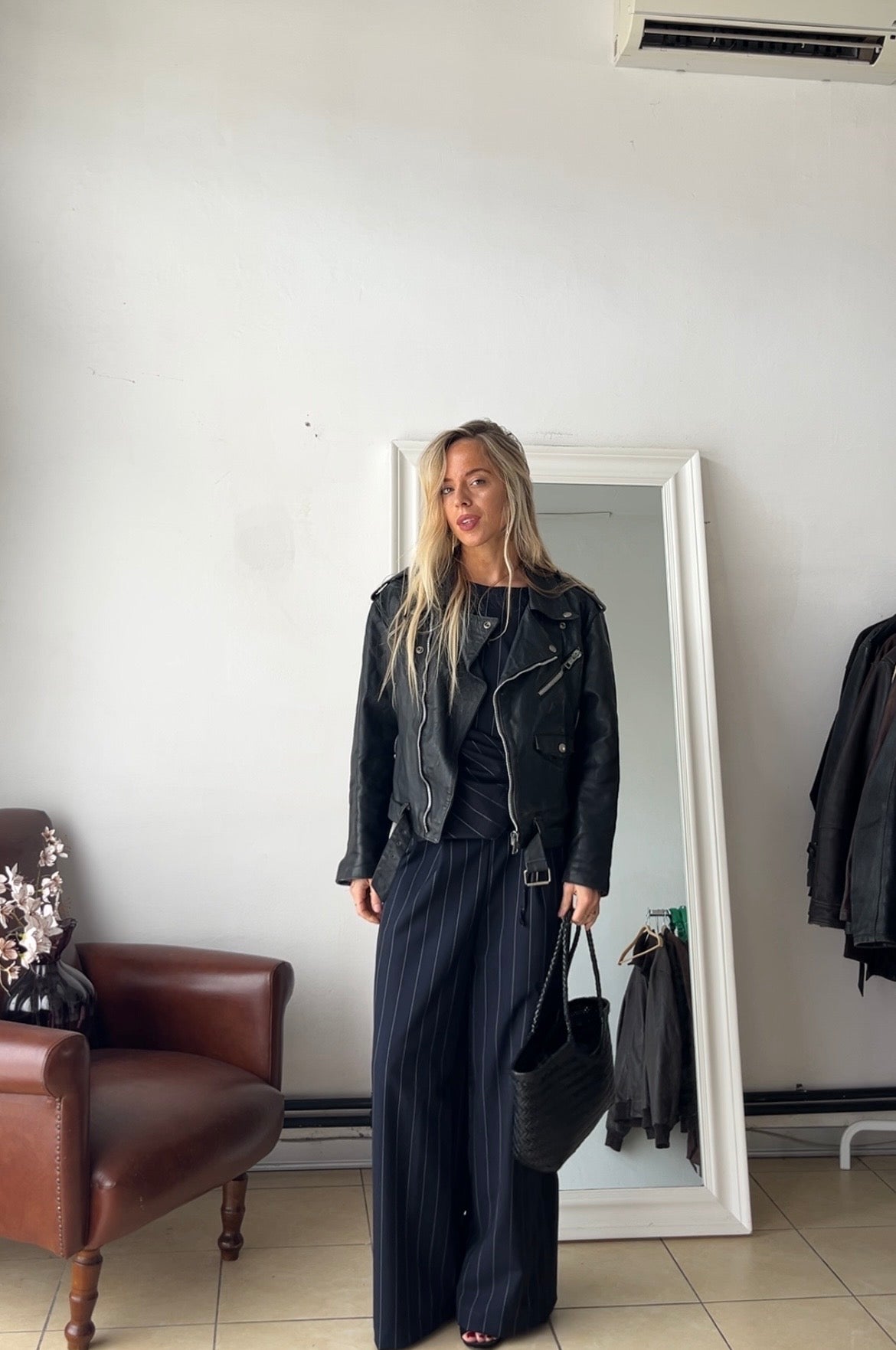 Giacca 100% vera pelle nera made in italy