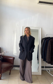 Blazer Loro piana 100% lana grigio scuro oversize