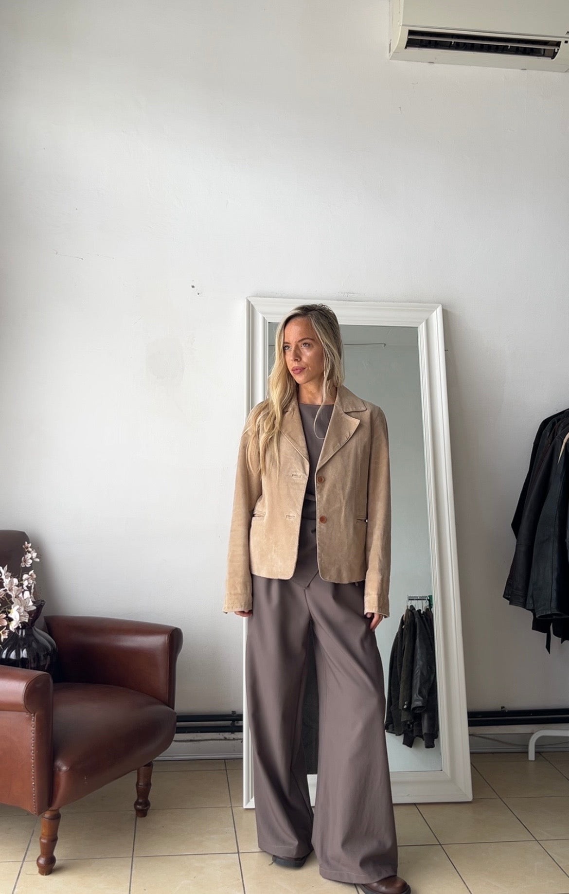 Giacca 100% vera pelle made in Italy burro