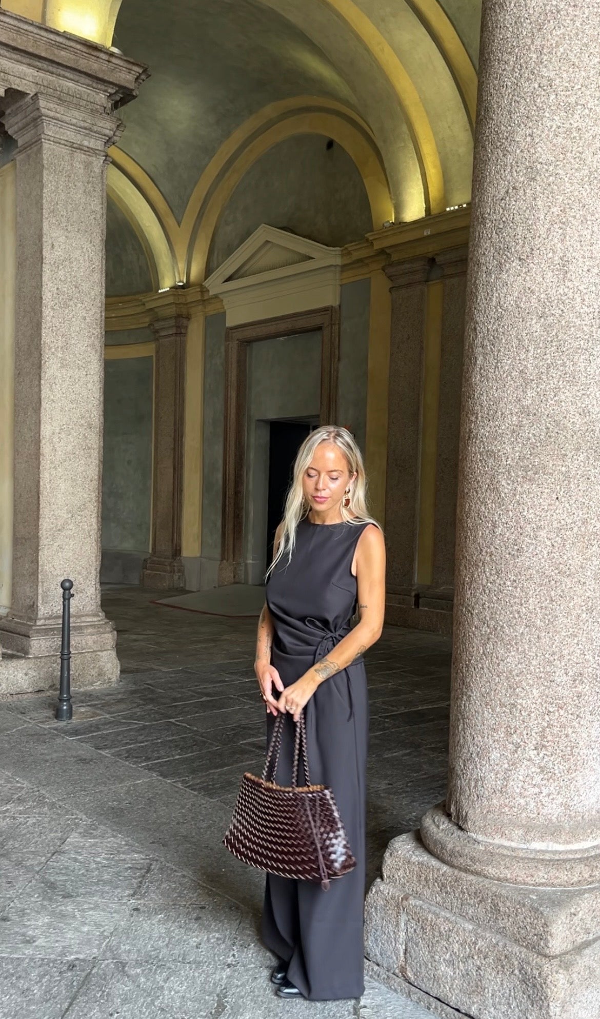 Pantalone Gabry 100% lana vergine Made in Italy cioccolato