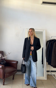 Blazer 100% lana nero slim