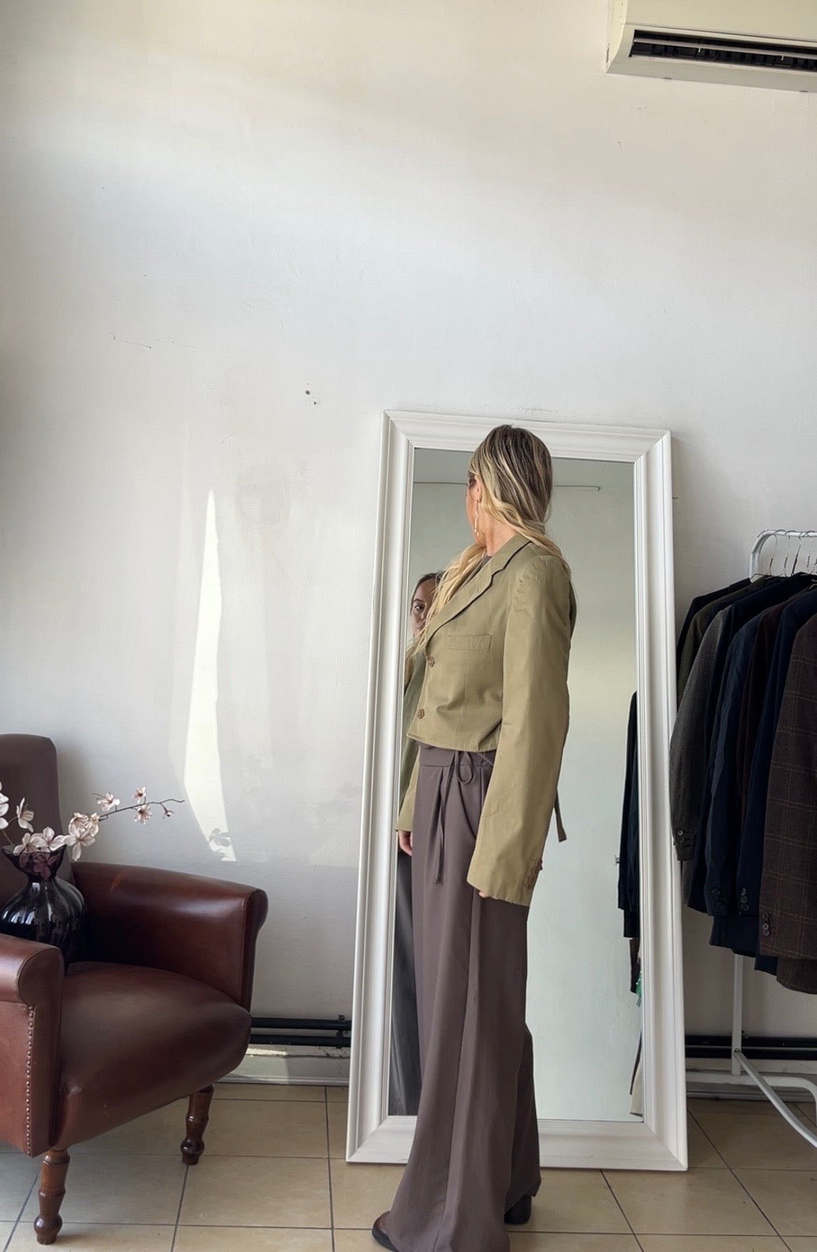 Blazer 100% cotone beige