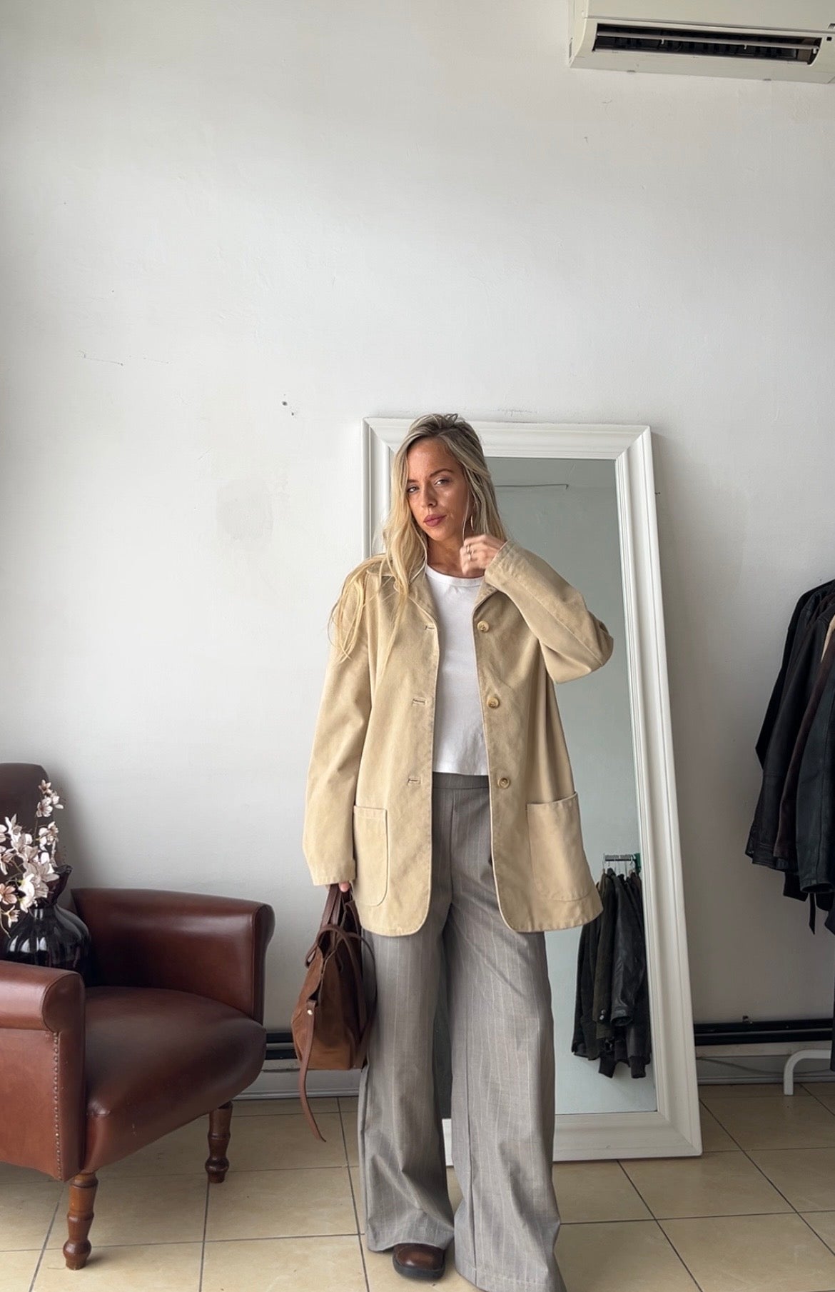 Giacca 100% vera pelle made in Italy burro