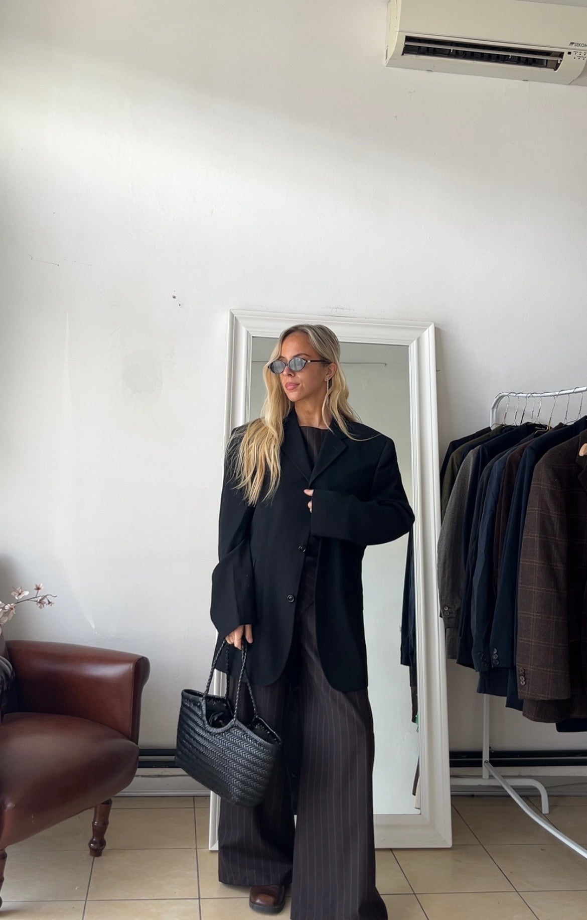 Blazer 80% lana nero oversize