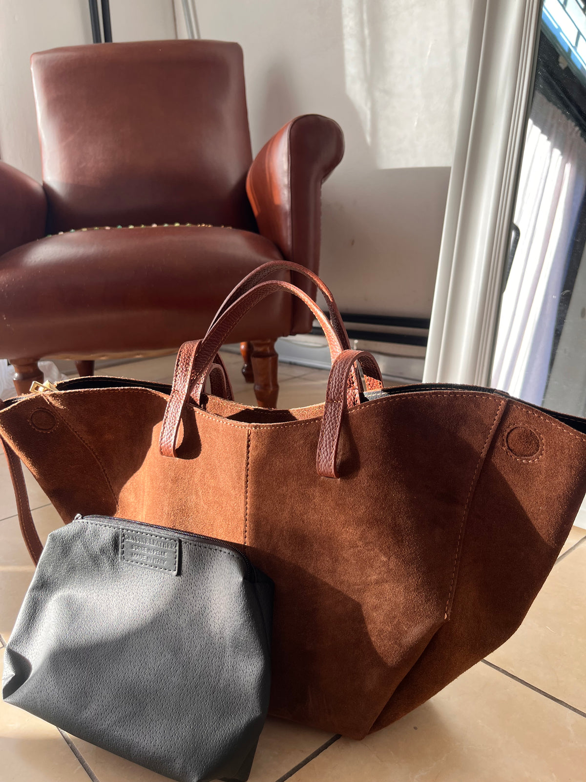 Borsa 100% suede simil Polène Paris
