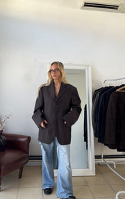 Blazer 100% lana cioccolato oversize