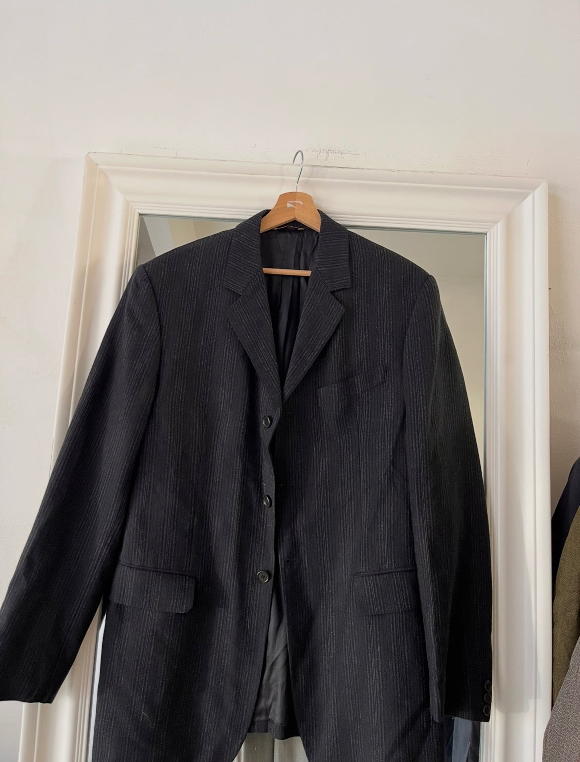 Blazer 100% lana oversize grigio scuro