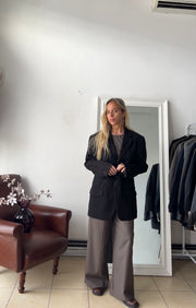 Blazer cioccolato 100% lana oversize