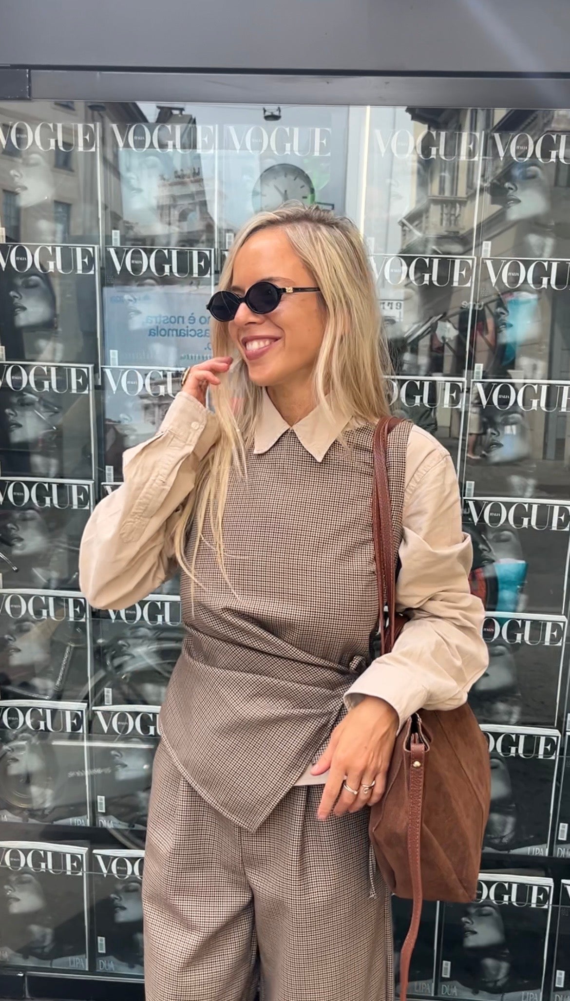 Gilet Gabry 100% lana made in Italy quadretti