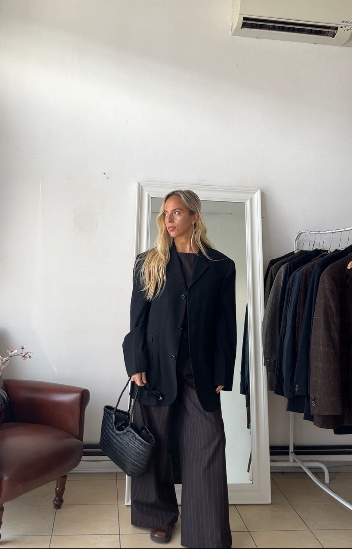 Blazer 80% lana nero oversize