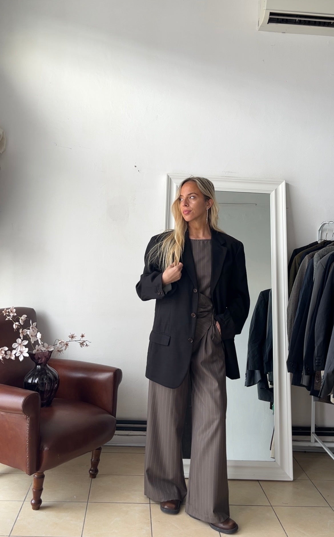 Blazer cioccolato 100% lana oversize