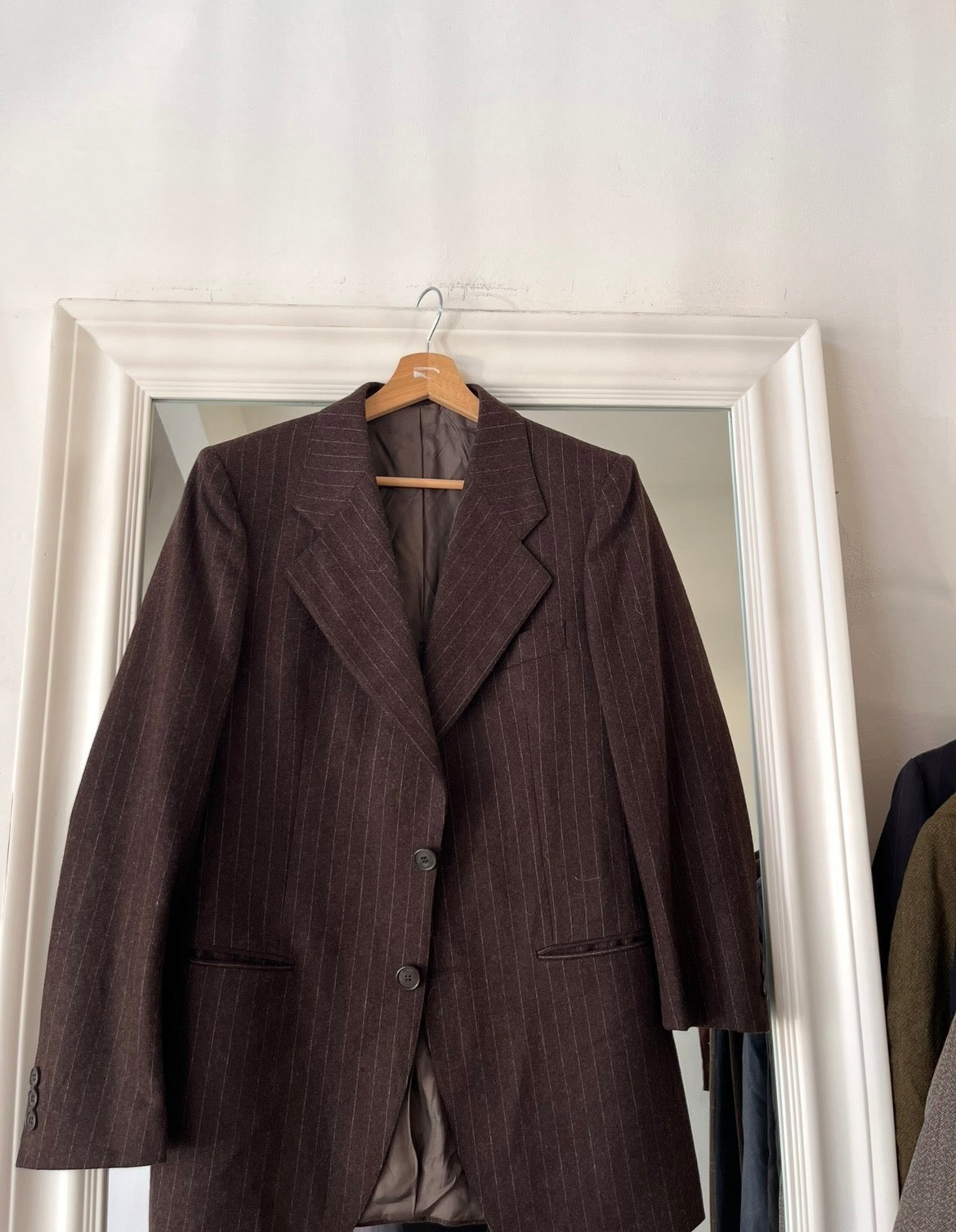 Blazer 100% lana cioccolato slim fit