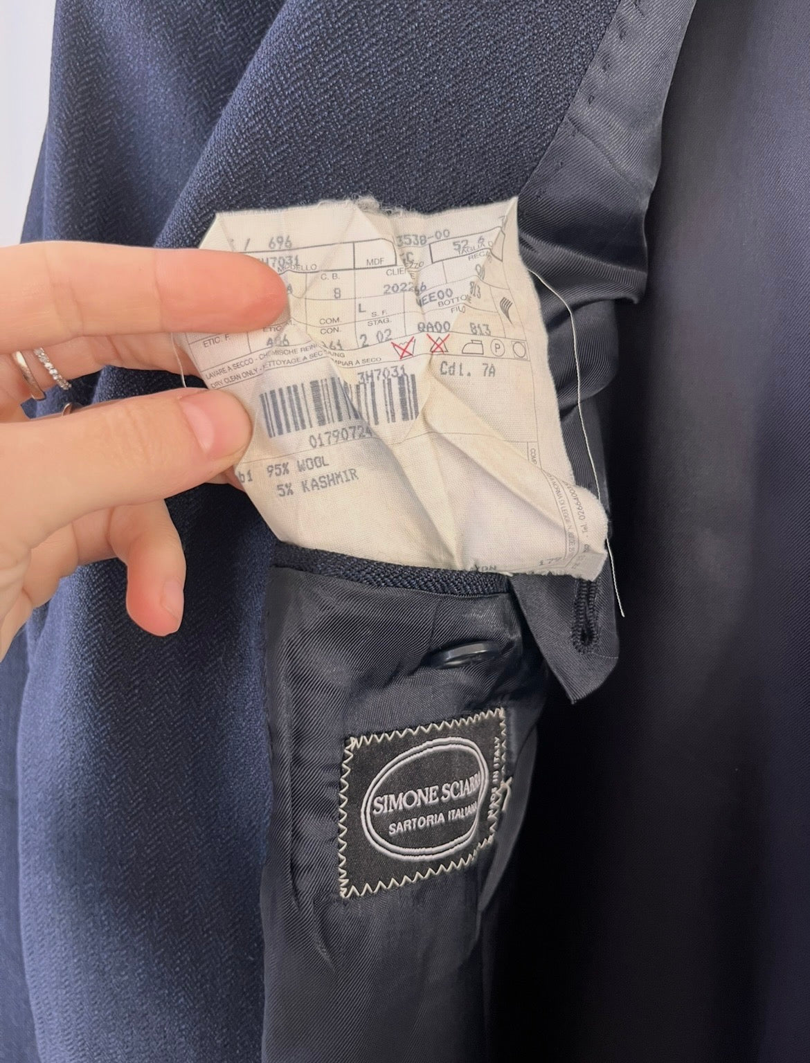 Blazer 95% lana 5% cashmere blu scuro oversize