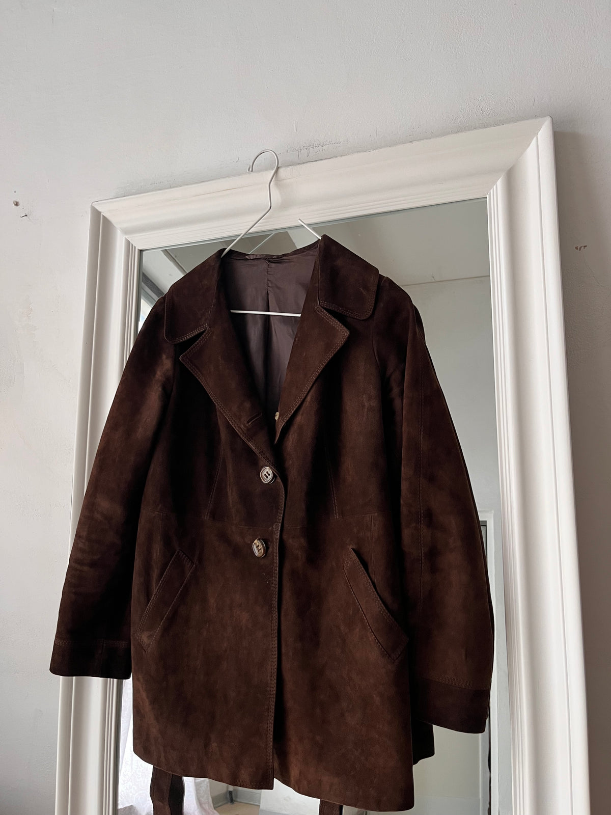 Trench cioccolato 100% vera pelle made in italy