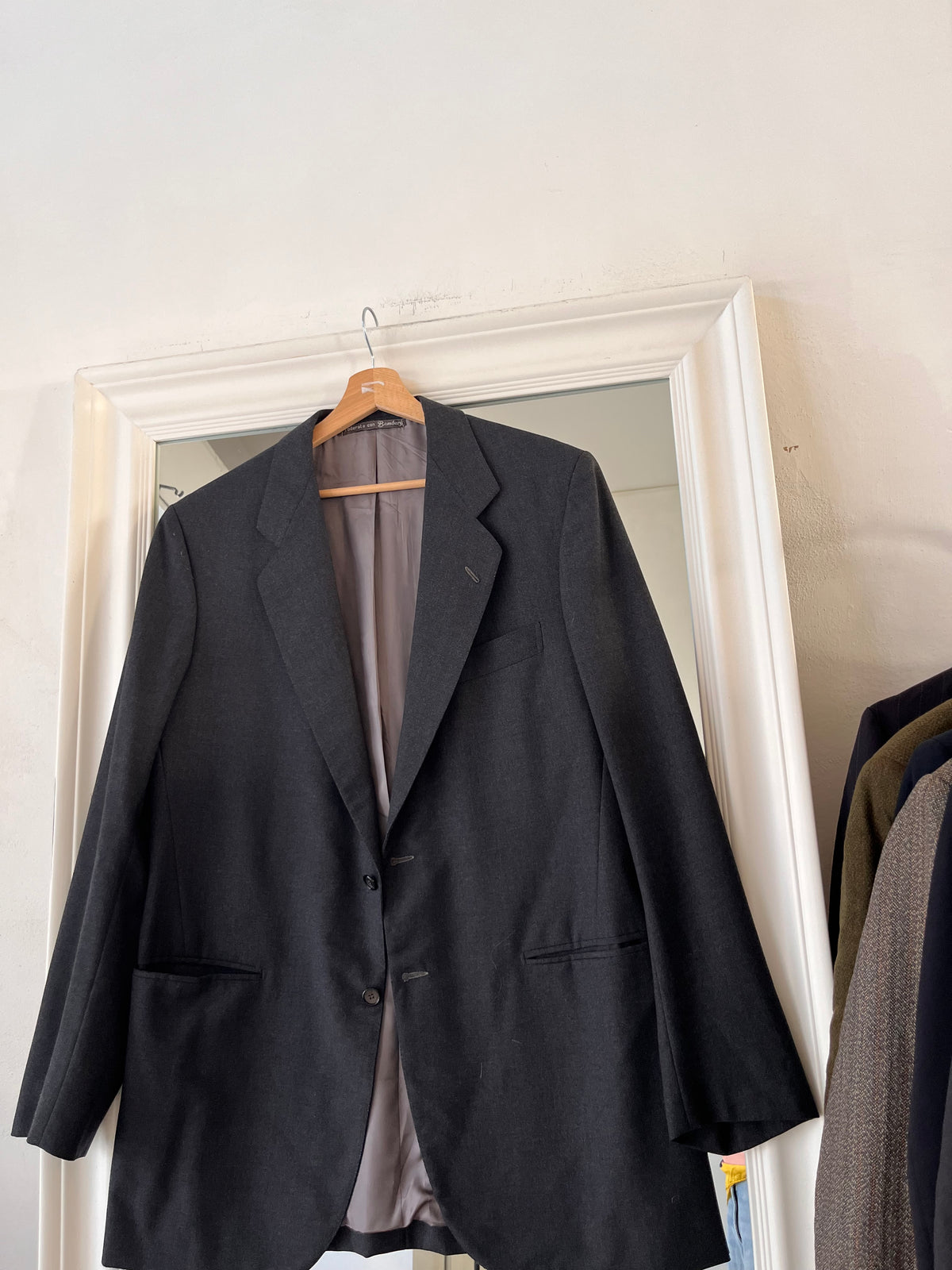 Blazer 100% lana grigio scuro oversize