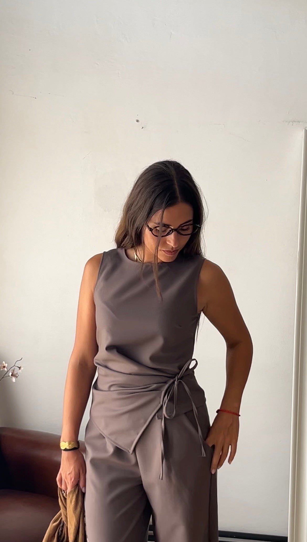 Gilet Gabry 100% lana made in Italy nocciola