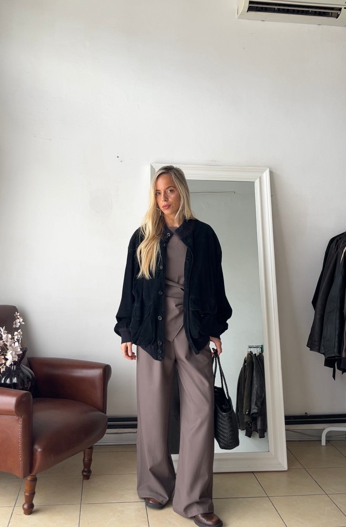 Giacca 100% vera pelle nera