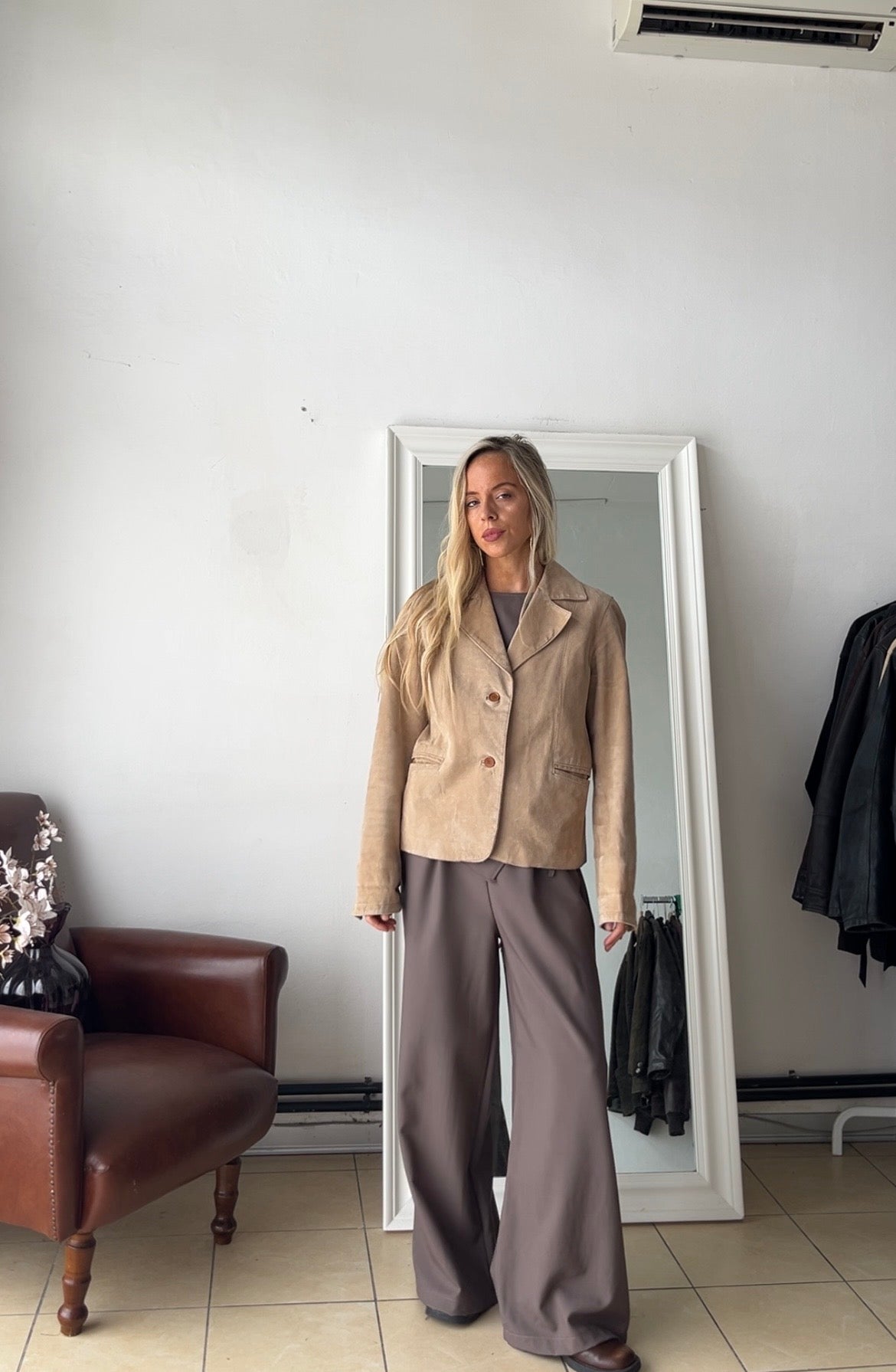 Giacca 100% vera pelle made in Italy burro