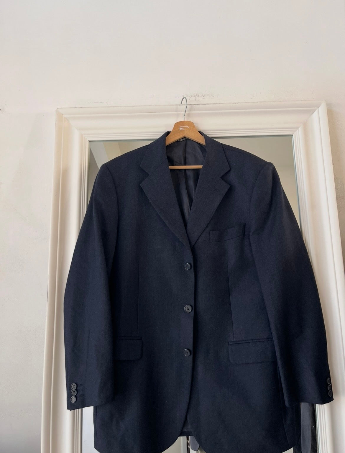 Blazer 95% lana 5% cashmere blu scuro oversize
