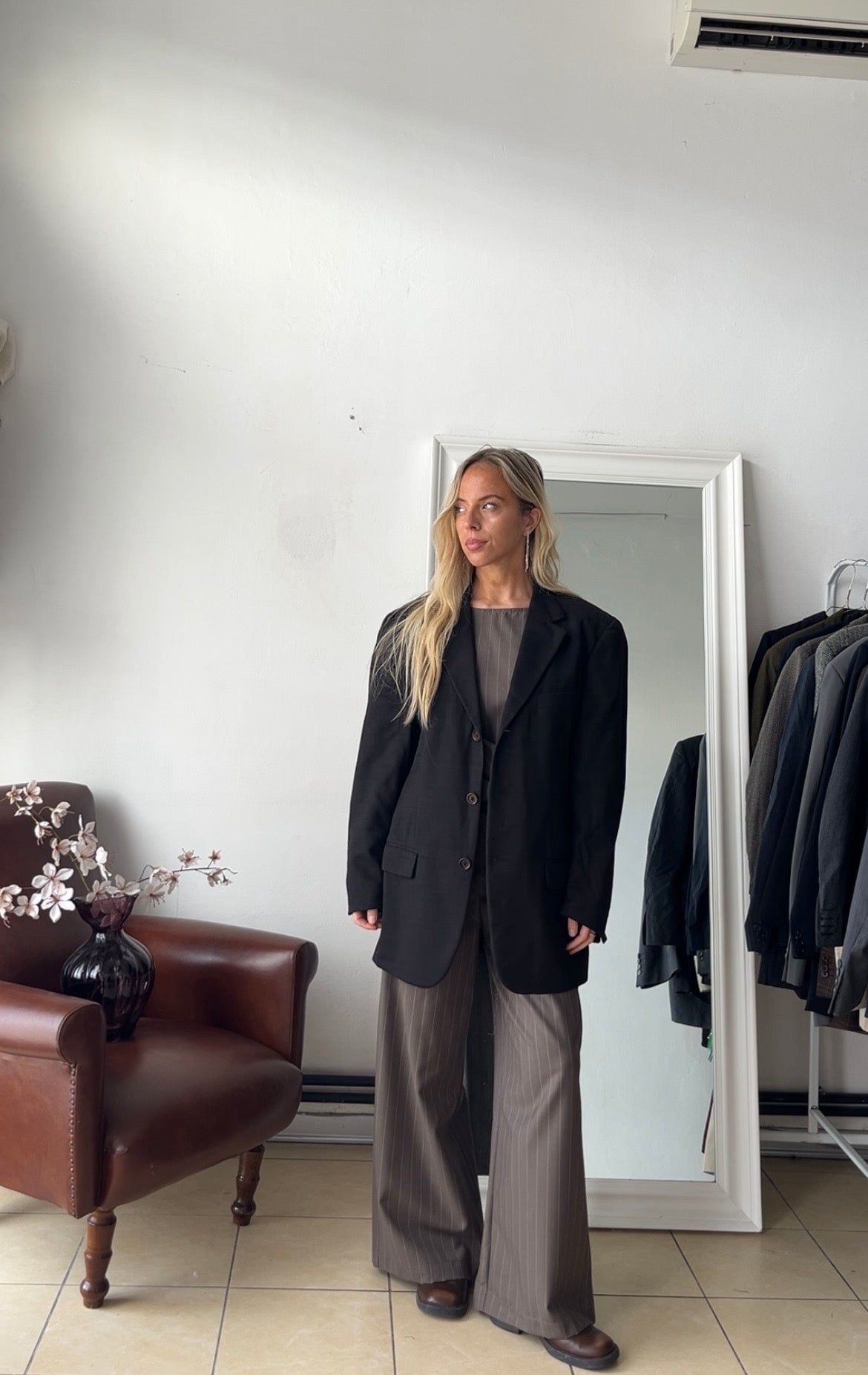 Blazer cioccolato 100% lana oversize