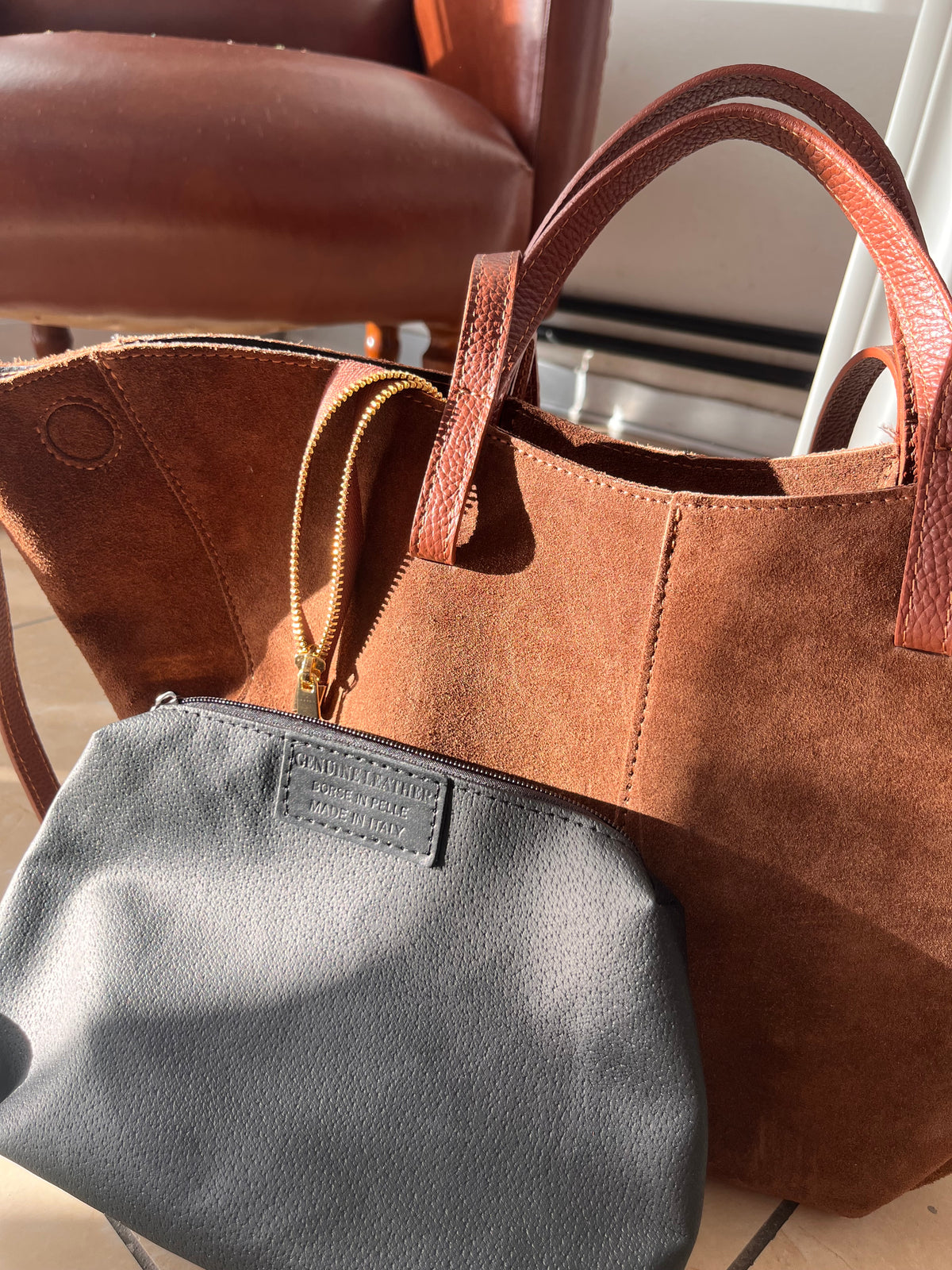 Borsa 100% suede simil Polène Paris