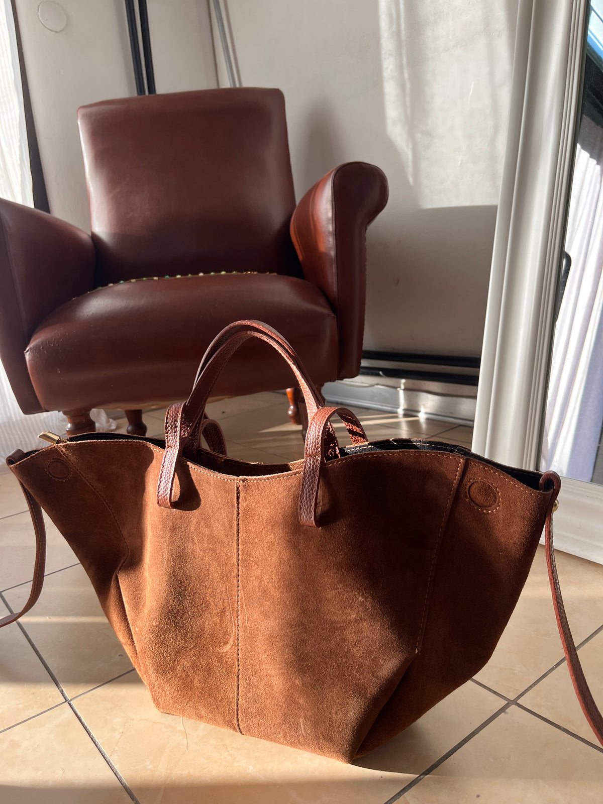 Borsa 100% suede simil Polène Paris