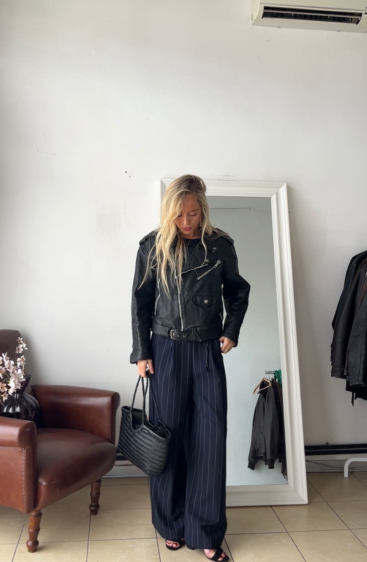 Giacca 100% vera pelle nera made in italy