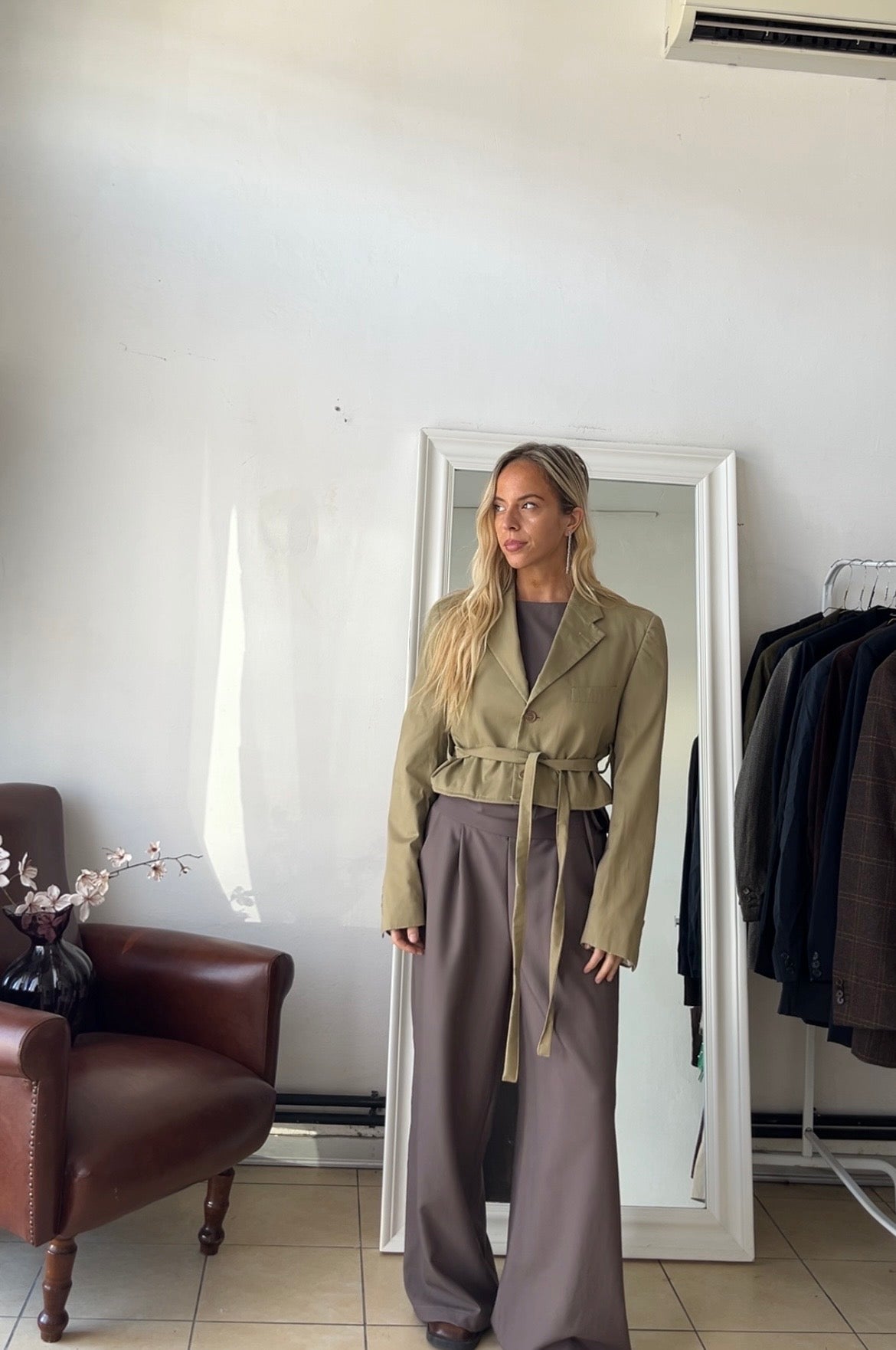 Blazer 100% cotone beige