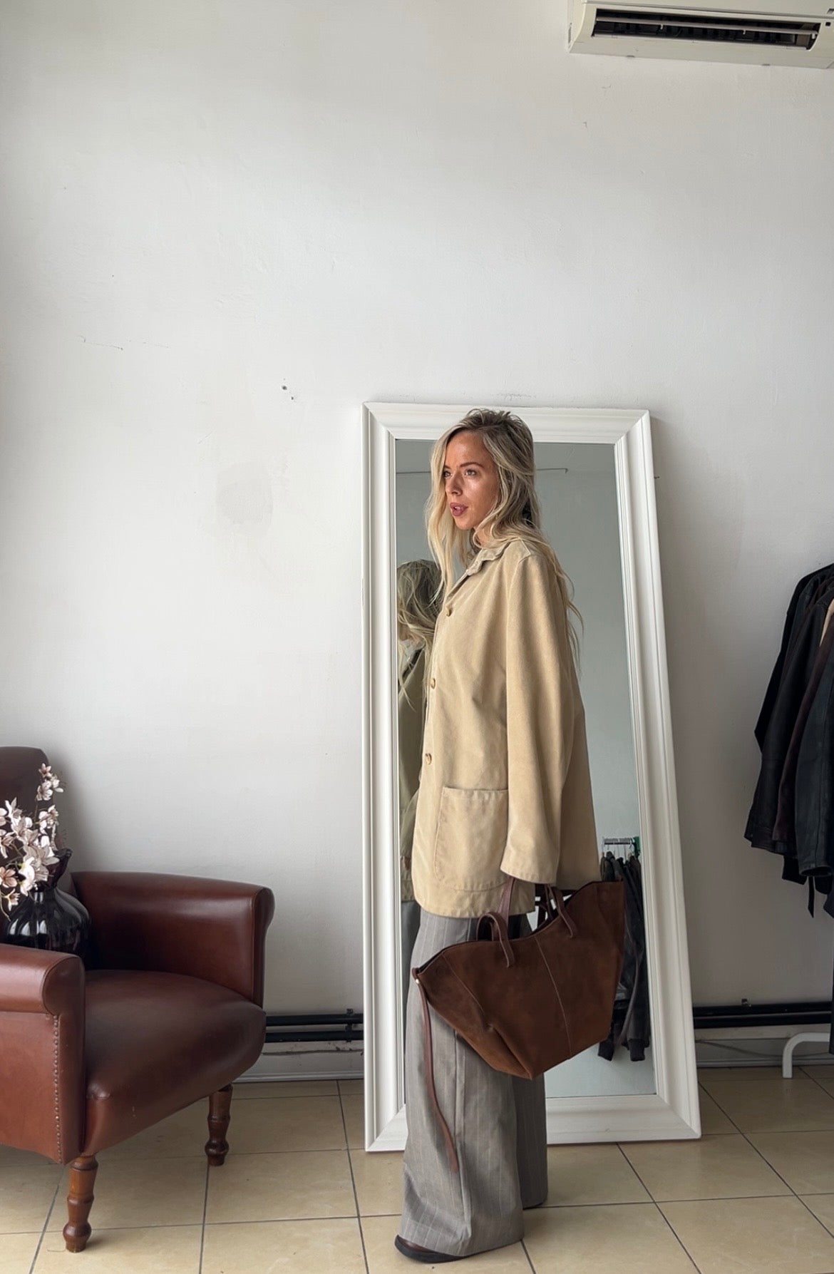 Giacca 100% vera pelle made in Italy burro
