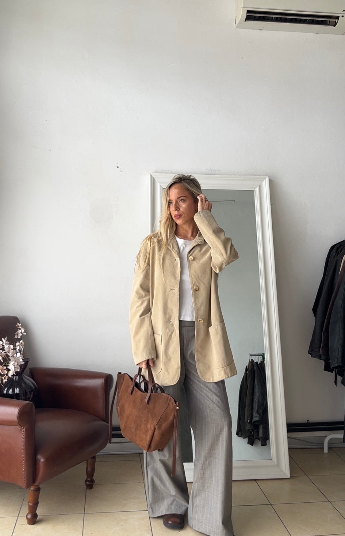 Giacca 100% vera pelle made in Italy burro