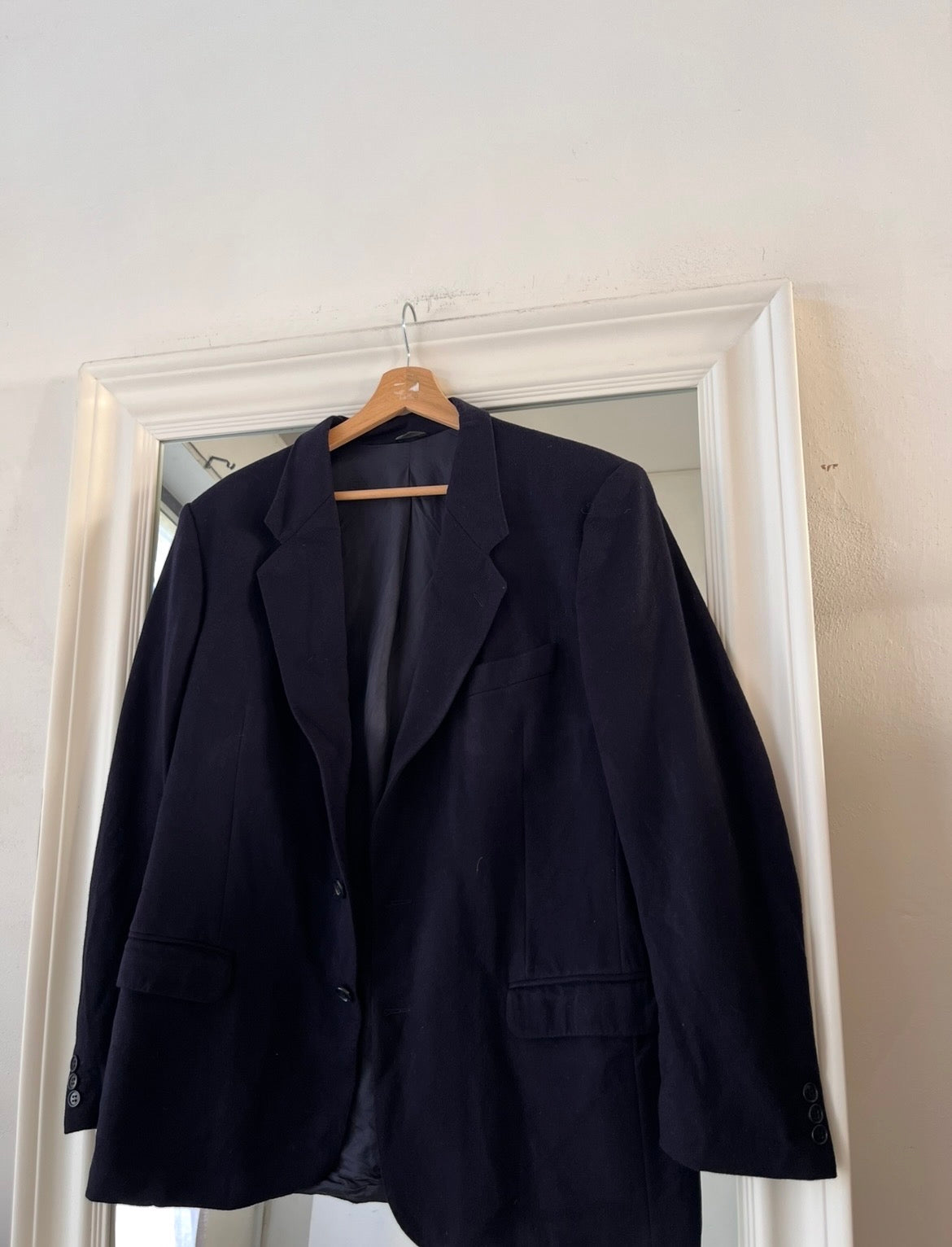 Blazer 100% lana blu scuro oversize
