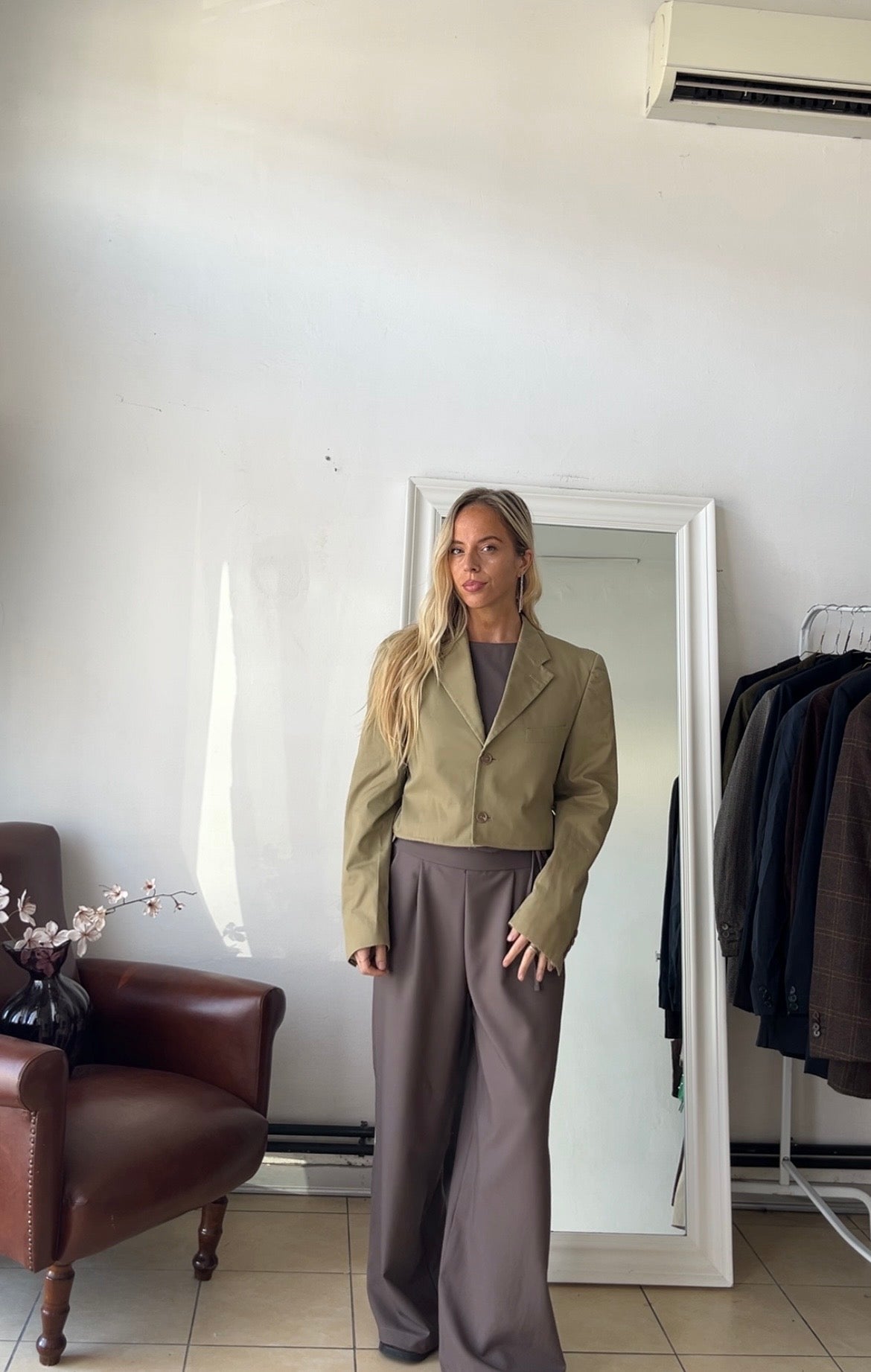 Blazer 100% cotone beige