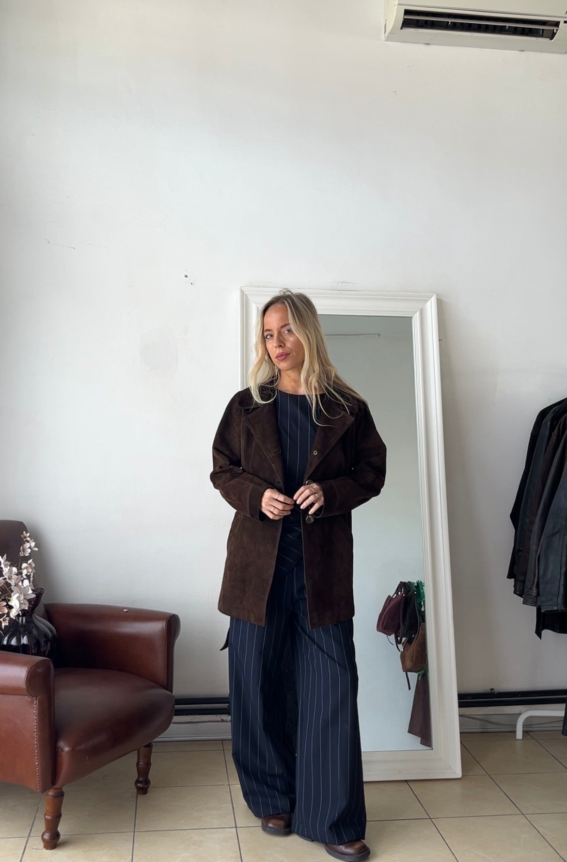 Trench cioccolato 100% vera pelle made in italy