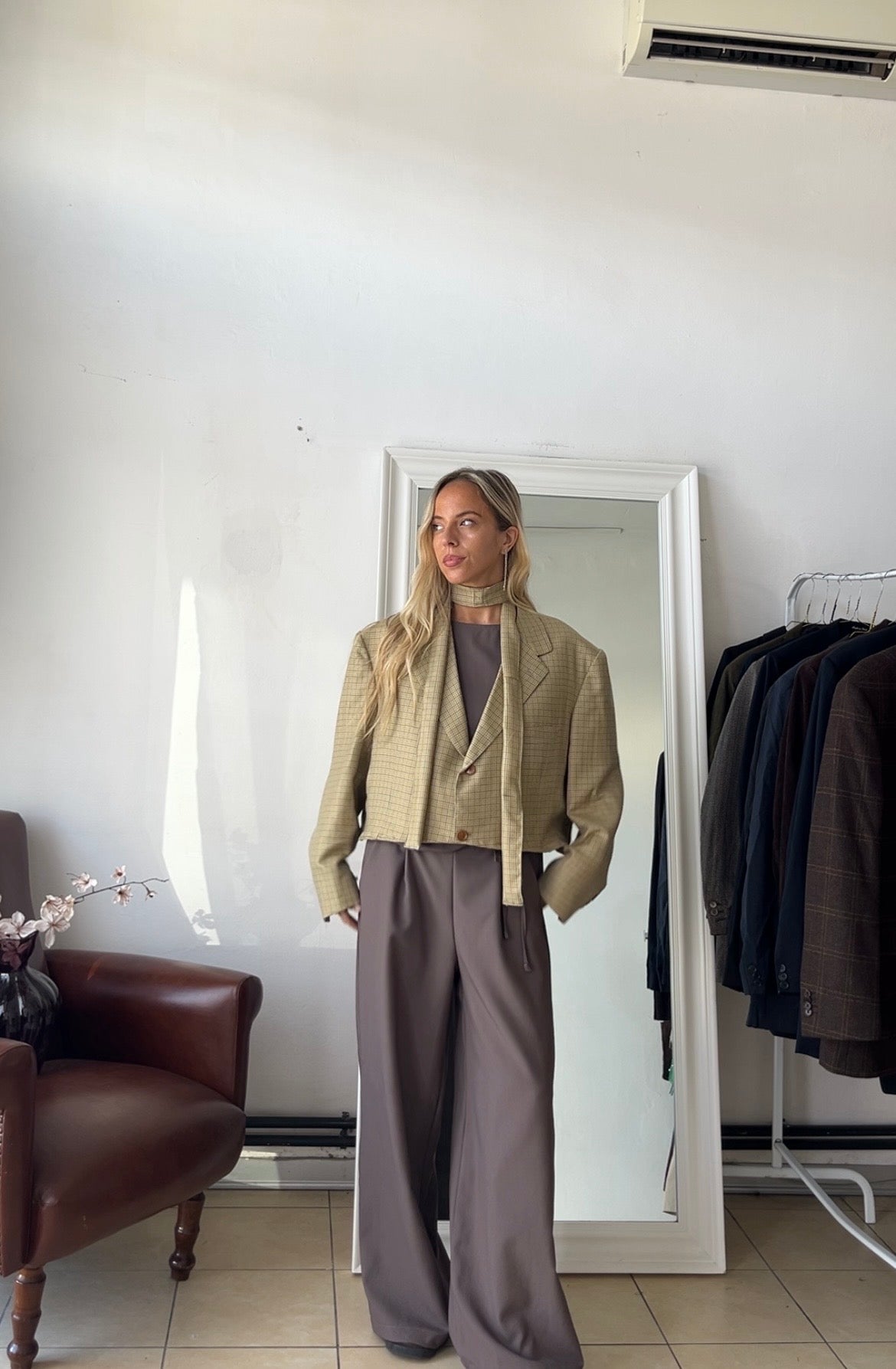 Blazer Lana e cashmere quadretti oversize