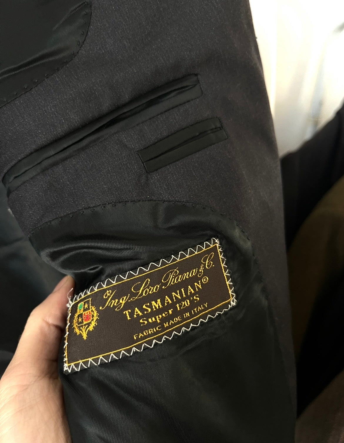 Blazer Loro piana 100% lana grigio scuro oversize