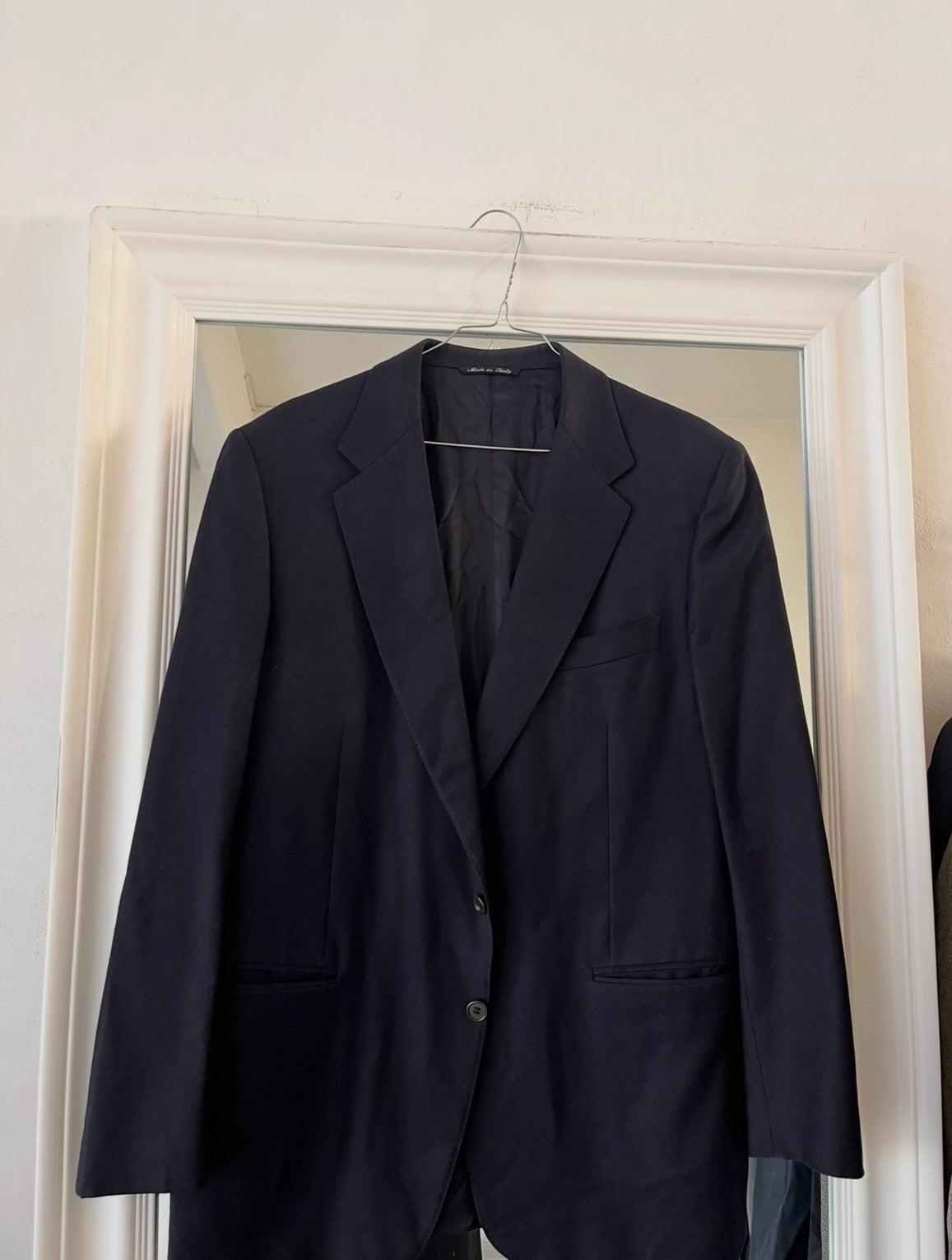 Blazer Canali blu scuro oversize 100% lana