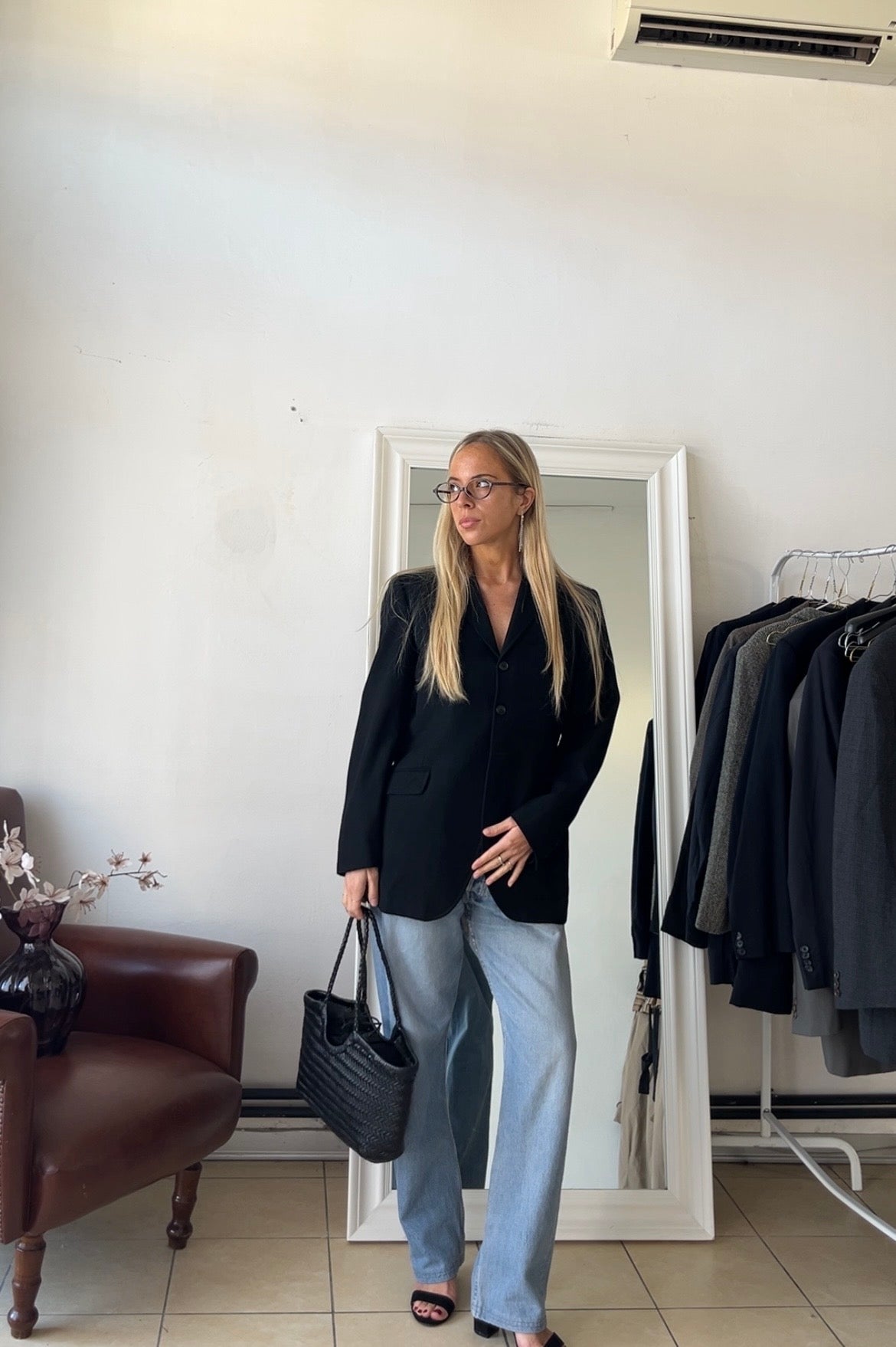 Blazer 100% lana slim fit nero