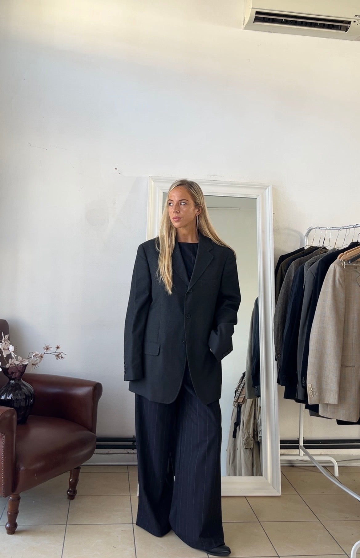 Blazer 100% lana oversize grigio
