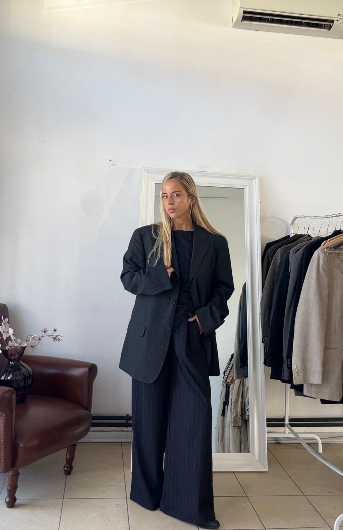 Blazer 100% lana oversize grigio