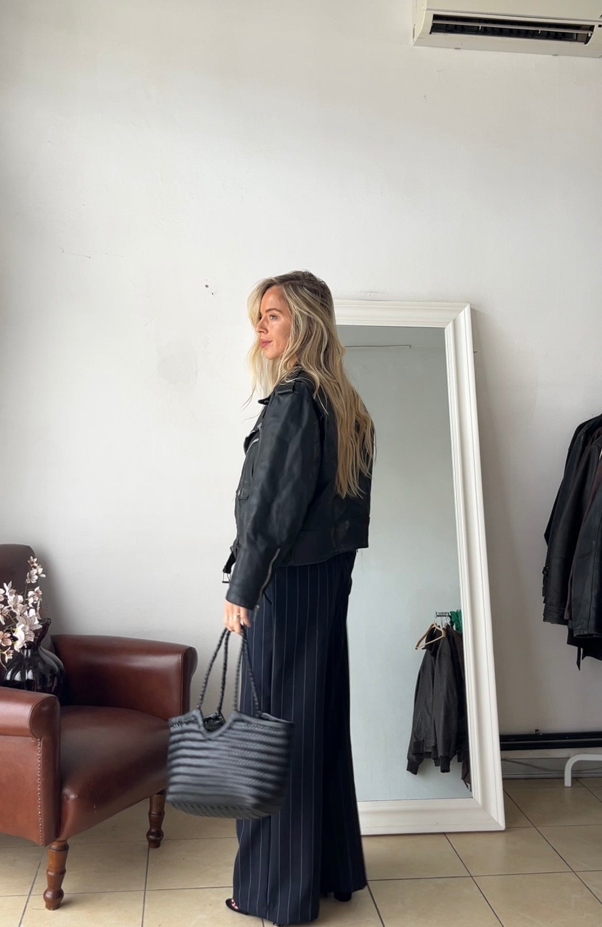 Giacca 100% vera pelle nera made in italy
