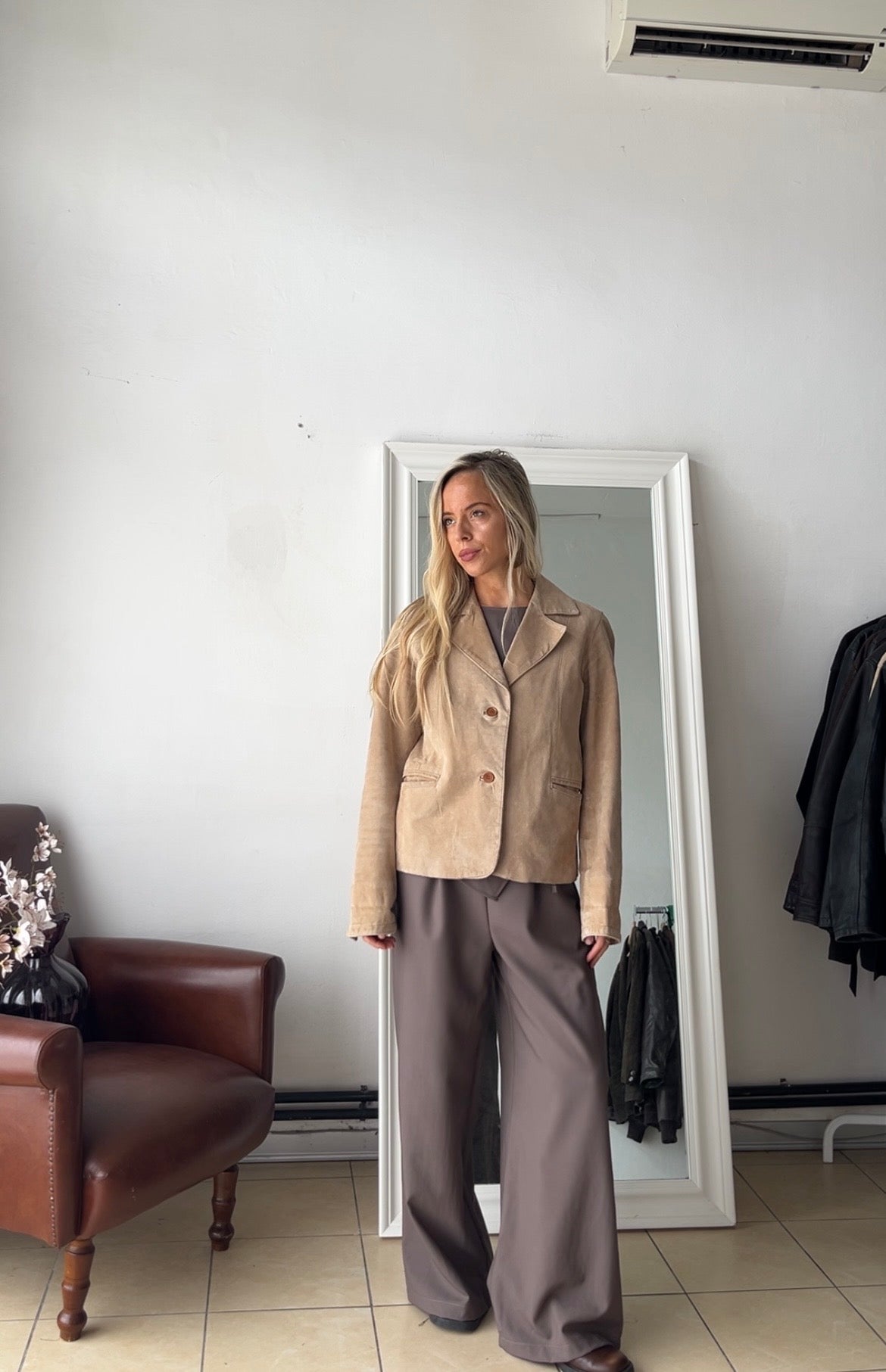 Giacca 100% vera pelle made in Italy burro