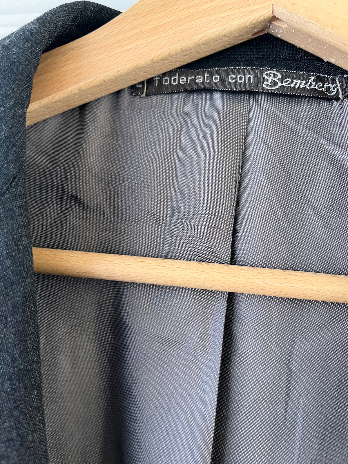 Blazer 100% lana grigio scuro oversize