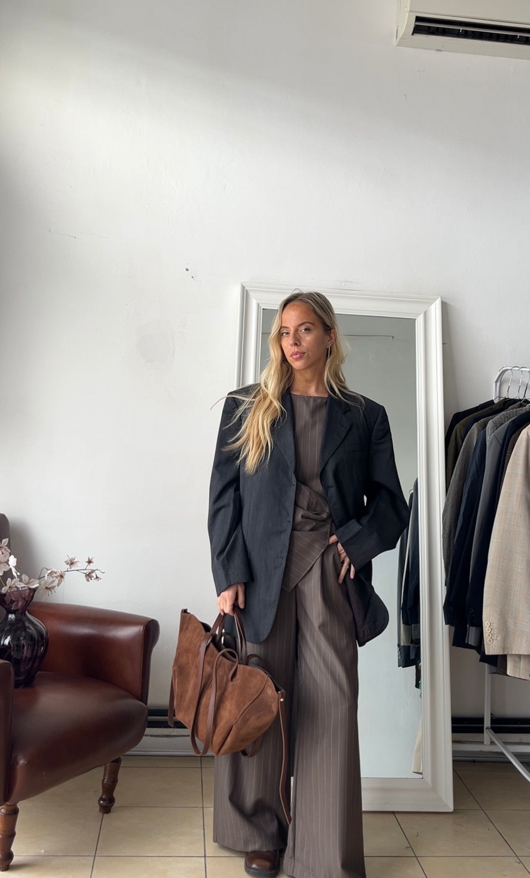 Blazer 100% lana oversize grigio