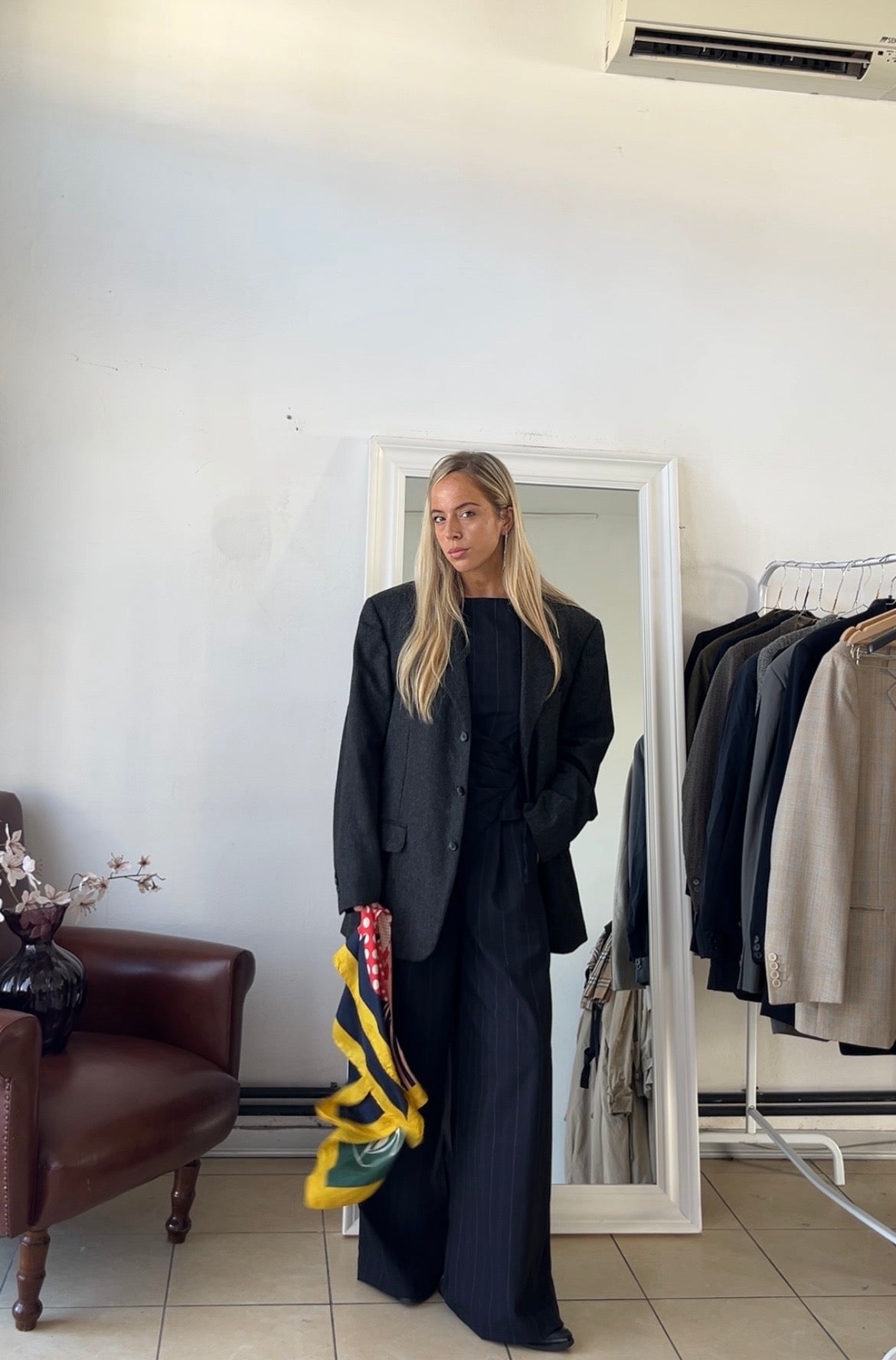 Blazer 100% lana oversize grigio
